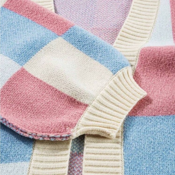 Luxe Color Block Open Front Long Sleeve Knit Sweater Cardigan - Picture 15 of 16